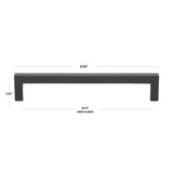 GlideRite 6-1/4 in. Matte Black Solid Square Slim Cabinet Drawer Bar Pulls (10-Pack)