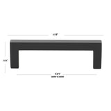 3-3/4 in. Matte Black Solid Square Slim Cabinet Drawer Bar Pulls (10-Pack)
