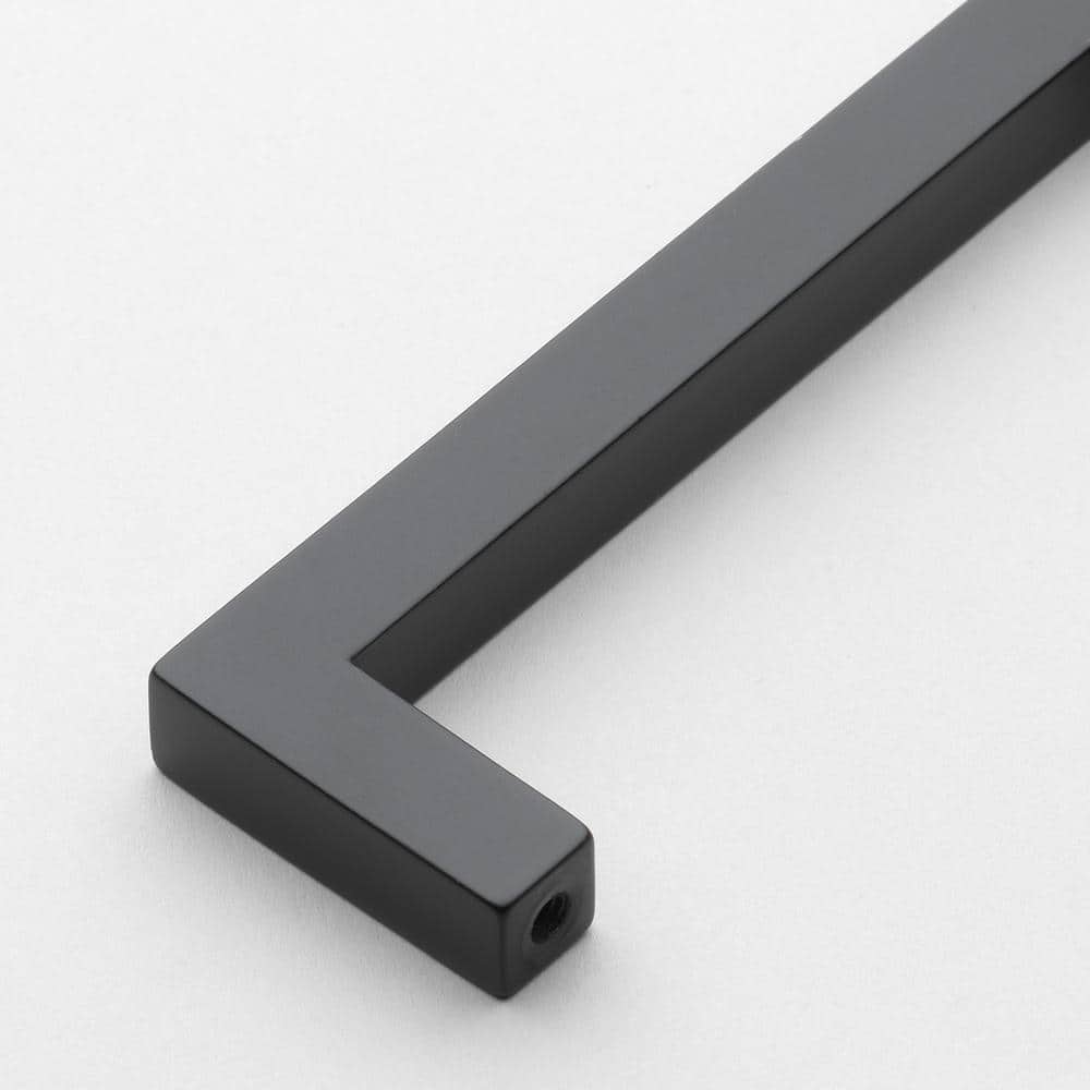 3-3/4 in. Matte Black Solid Square Slim Cabinet Drawer Bar Pulls (10-Pack)