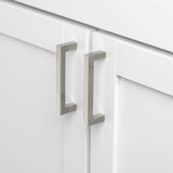 3-3/4 in. Center-to-Center Solid Square Slim Satin Nickel Cabinet Bar Pull (10-Pack) by GlideRite