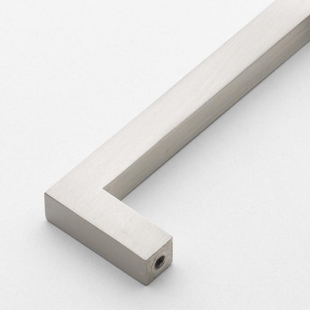 3-3/4 in. Center-to-Center Solid Square Slim Satin Nickel Cabinet Bar Pull (10-Pack) by GlideRite