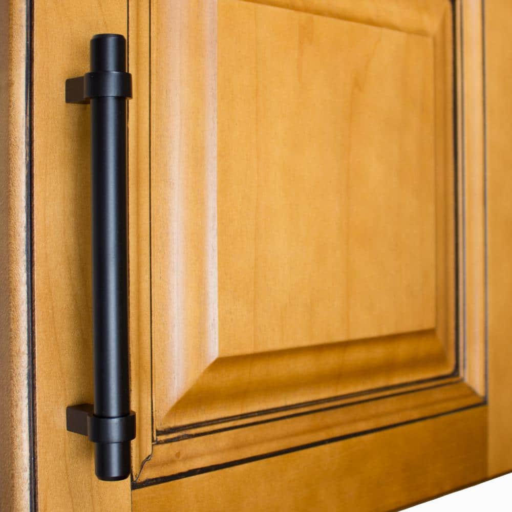 GlideRite 5 in. Matte Black Euro Style Solid Cabinet Drawer Bar Pulls (10-Pack)