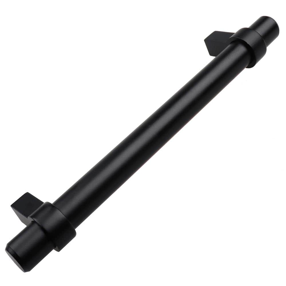 GlideRite 5 in. Matte Black Euro Style Solid Cabinet Drawer Bar Pulls (10-Pack)