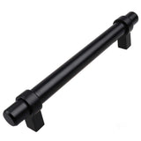GlideRite 5 in. Matte Black Euro Style Solid Cabinet Drawer Bar Pulls (10-Pack)