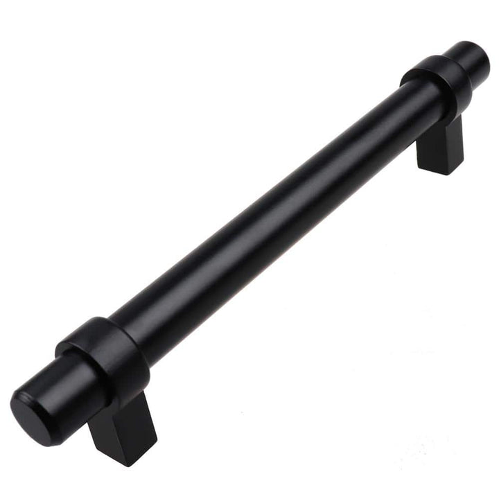 GlideRite 5 in. Matte Black Euro Style Solid Cabinet Drawer Bar Pulls (10-Pack)