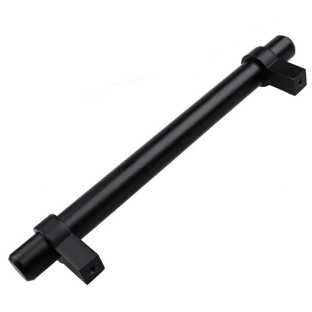 GlideRite 5 in. Matte Black Euro Style Solid Cabinet Drawer Bar Pulls (10-Pack)