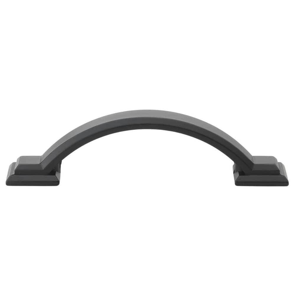GlideRite 3 in. Matte Black Arched Square Cabinet Pull (10-Pack)