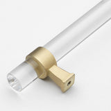 GlideRite 3-3/4 in. Center-to-Center Clear Acrylic Cabinet Drawer Pull with Satin Gold Bases (10-Pack)