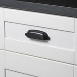 GlideRite 3-1/2 in. Matte Black Classic Bin Cup Handle Drawer Pulls (10-Pack)