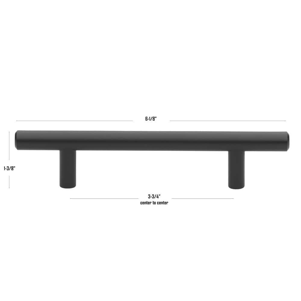GlideRite 3 in. Matte Black Solid Handle Drawer Bar Pulls (10-Pack)