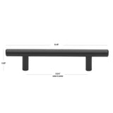 GlideRite 3-3/4 in. Matte Black Solid Steel Cabinet Bar Pulls, 6-1/8 in. Length (10-Pack)