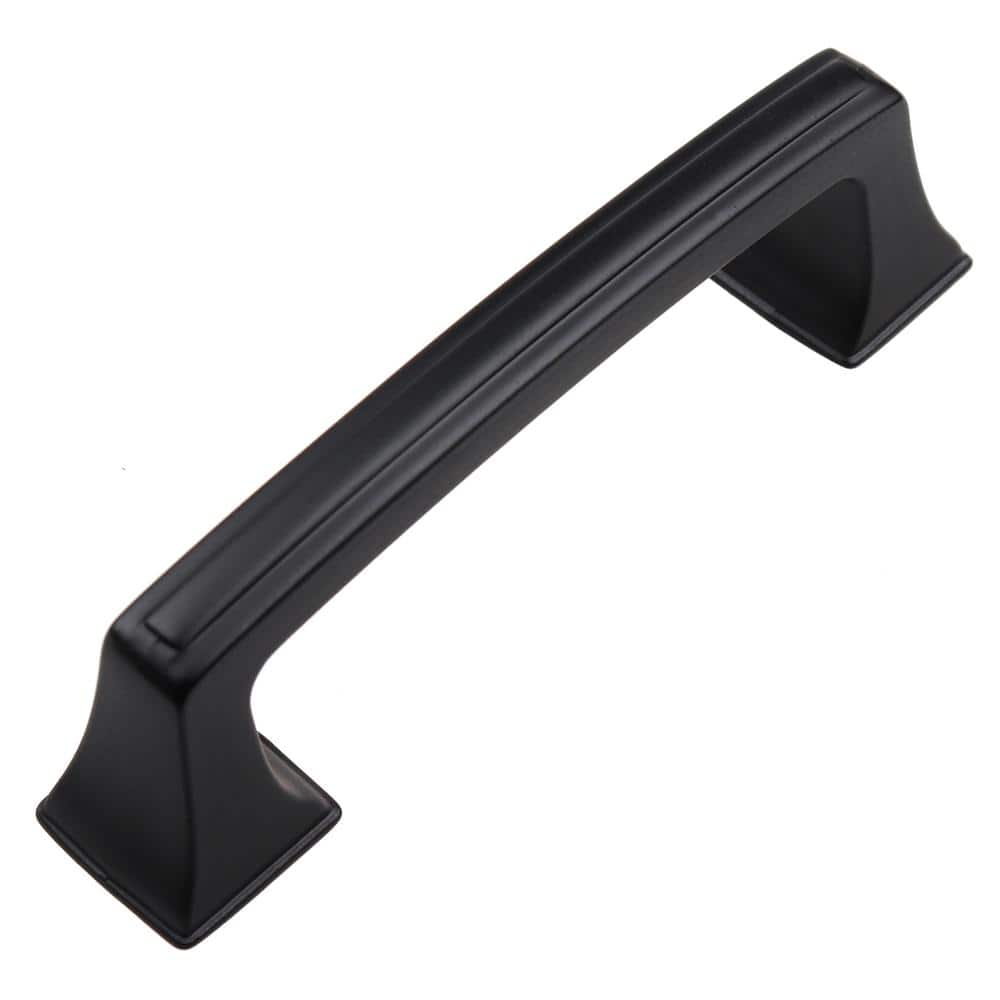 GlideRite 3 in. Matte Black Deco Base Cabinet Drawer Pulls (10-Pack)