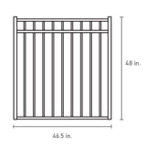 FORTRESS Athens Flat Top and Bottom Design 4 ft. W x 4 ft. H Gloss Black Aluminum Fence Gate