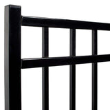 FORTRESS Athens Flat Top and Bottom Design 4 ft. W x 4 ft. H Gloss Black Aluminum Fence Gate