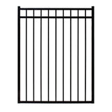 FORTRESS Athens Flat Top and Bottom Design 4 ft. W x 4 ft. H Gloss Black Aluminum Fence Gate