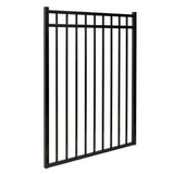 FORTRESS Athens Flat Top and Bottom Design 4 ft. W x 4 ft. H Gloss Black Aluminum Fence Gate