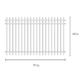FORTRESS 4 ft. H x 6 ft. W Athens Pressed Spear Design Gloss Black Aluminum Fence Panel