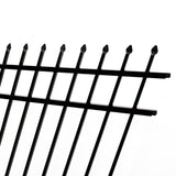 FORTRESS 4 ft. H x 6 ft. W Athens Pressed Spear Design Gloss Black Aluminum Fence Panel