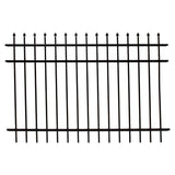 FORTRESS 4 ft. H x 6 ft. W Athens Pressed Spear Design Gloss Black Aluminum Fence Panel
