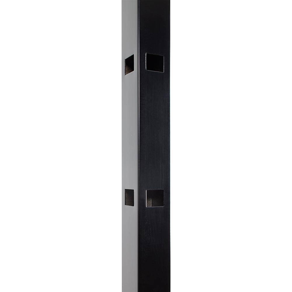FORTRESS Athens 2 in. x 2 in. x 6 ft. Gloss Black Aluminum Pressed Spear Fence Corner Post