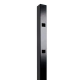 FORTRESS Athens 2 in. x 2 in. x 6 ft. Gloss Black Aluminum Pressed Spear Fence End Post