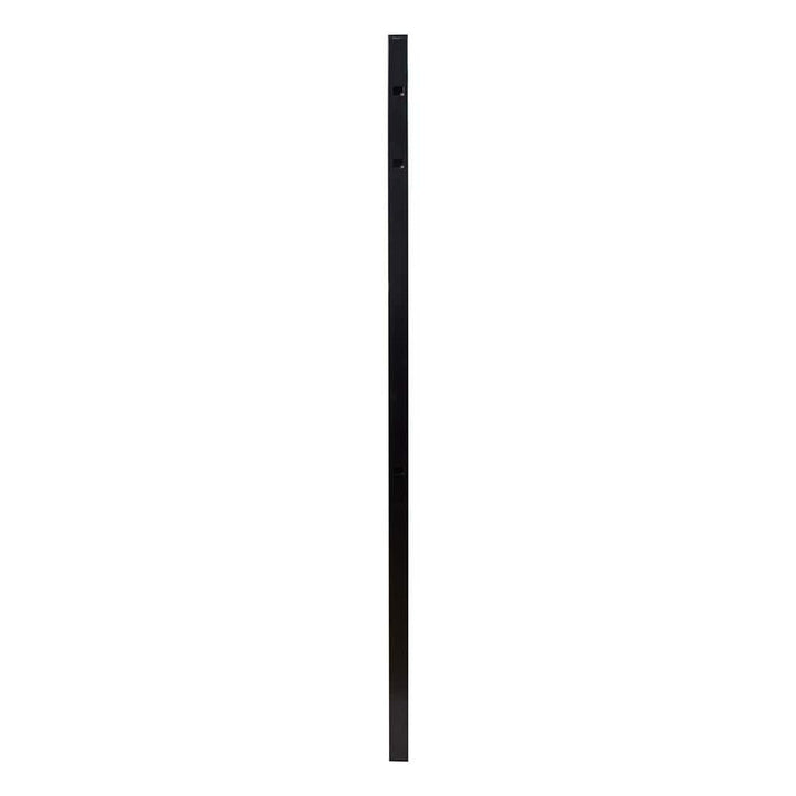 FORTRESS Athens 2 in. x 2 in. x 6 ft. Gloss Black Aluminum Pressed Spear Fence End Post