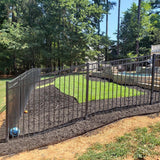 FORTRESS Athens 2 in. x 2 in. x 6 ft. Gloss Black Aluminum Flat Top and Bottom Design Fence Line Post