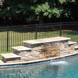 FORTRESS Athens 2 in. x 2 in. x 6 ft. Gloss Black Aluminum Flat Top and Bottom Design Fence Line Post