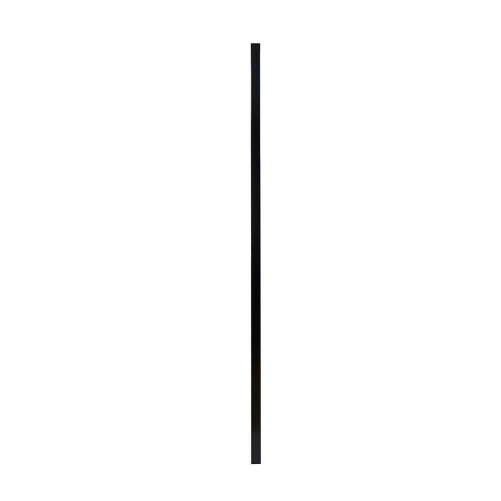 FORTRESS Versai 2 in. x 2 in. x 7 ft. Gloss Black Steel Fence Blank Post