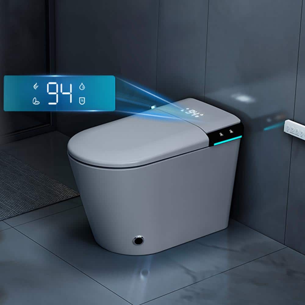CATALINA 1.28 GPF Smart Bidet Toilet in Gloss White with Heated Seat & Air Dryer