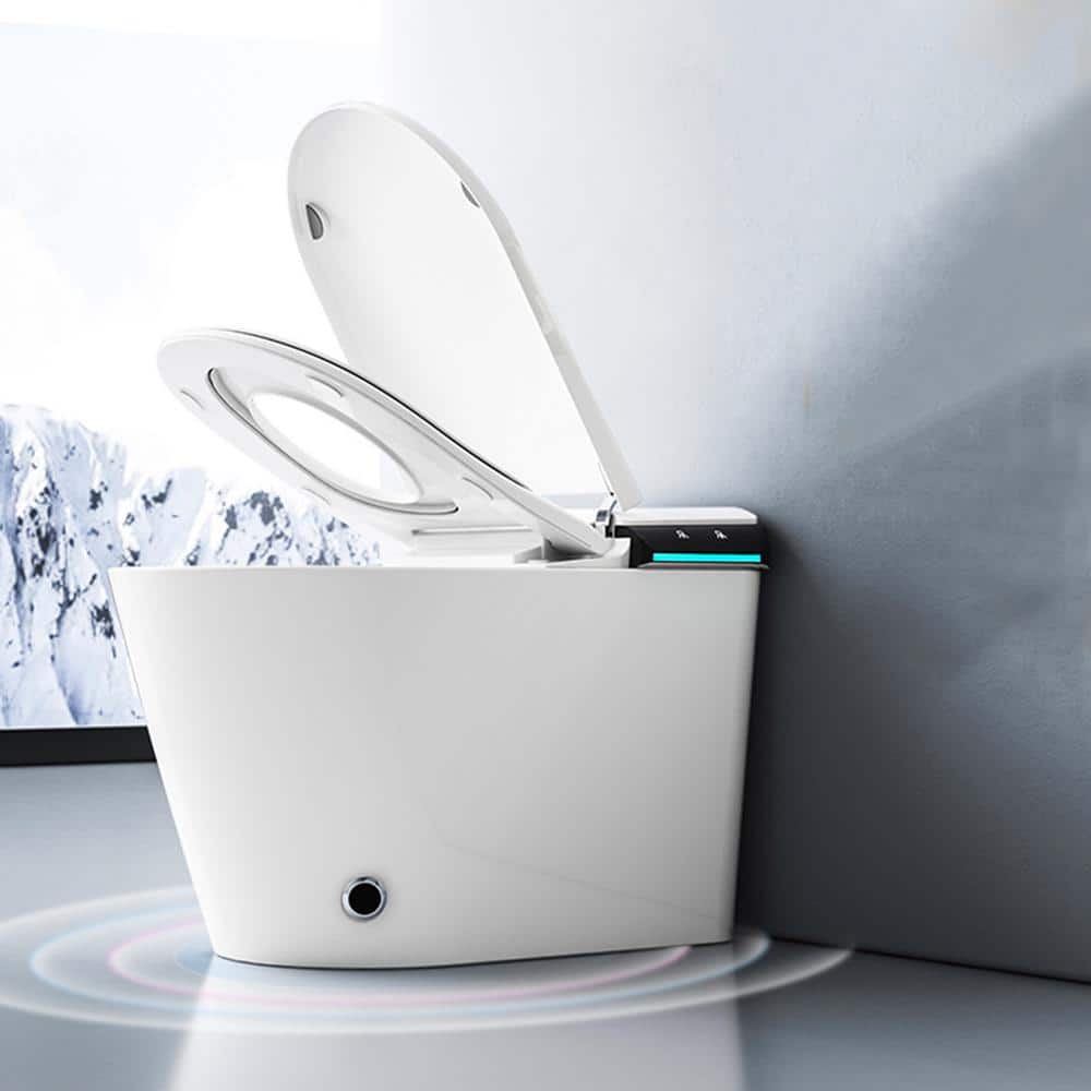CATALINA 1.28 GPF Smart Bidet Toilet in Gloss White with Heated Seat & Air Dryer