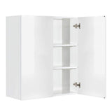 LIFEART CABINETRY Valencia Assembled 24 in. W x 12 in. D x 42 in. H in Gloss White Plywood Assembled Wall Kitchen Cabinet