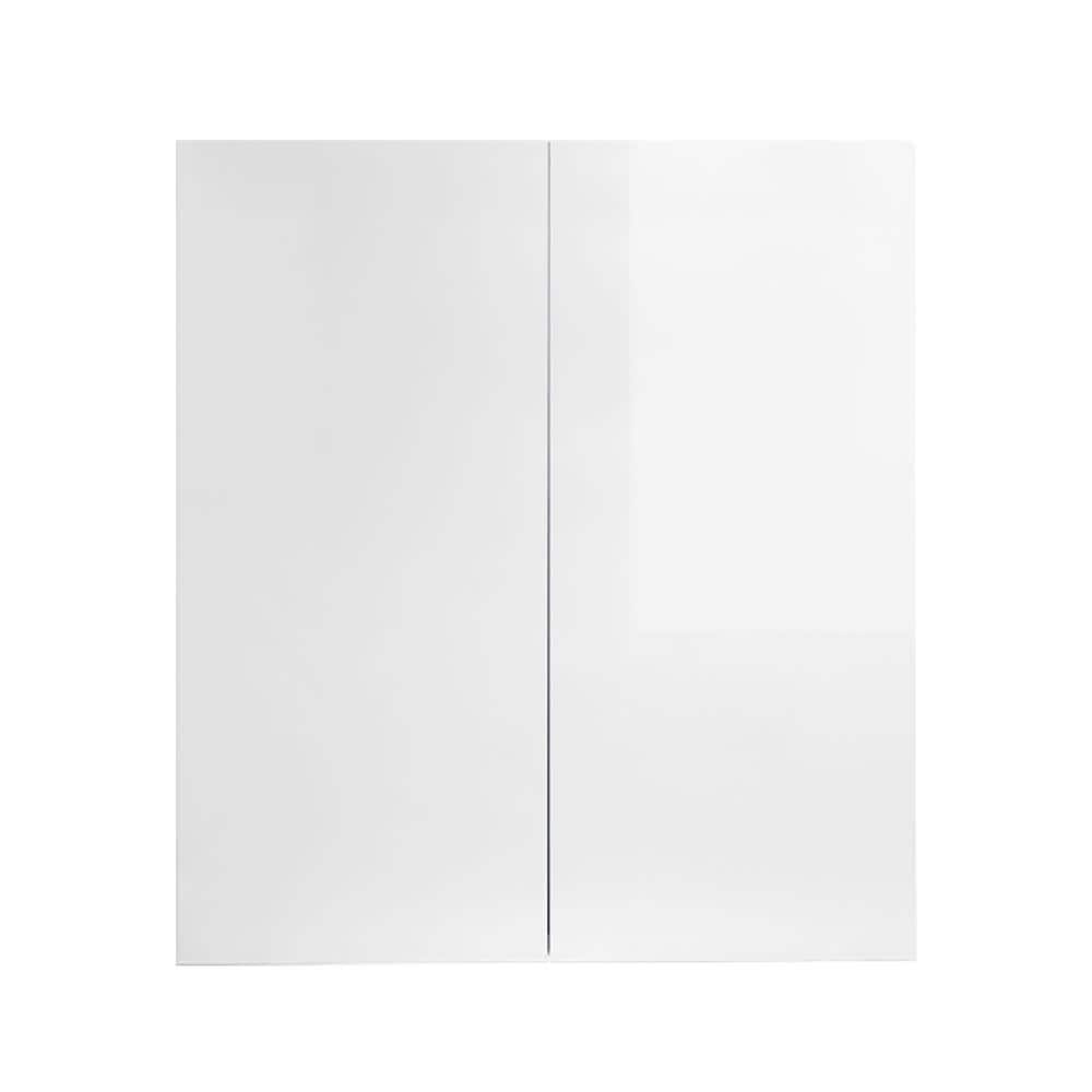 LIFEART CABINETRY Valencia Assembled 24 in. W x 12 in. D x 42 in. H in Gloss White Plywood Assembled Wall Kitchen Cabinet