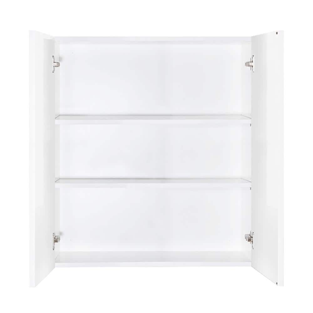 LIFEART CABINETRY Valencia Assembled 24 in. W x 12 in. D x 42 in. H in Gloss White Plywood Assembled Wall Kitchen Cabinet