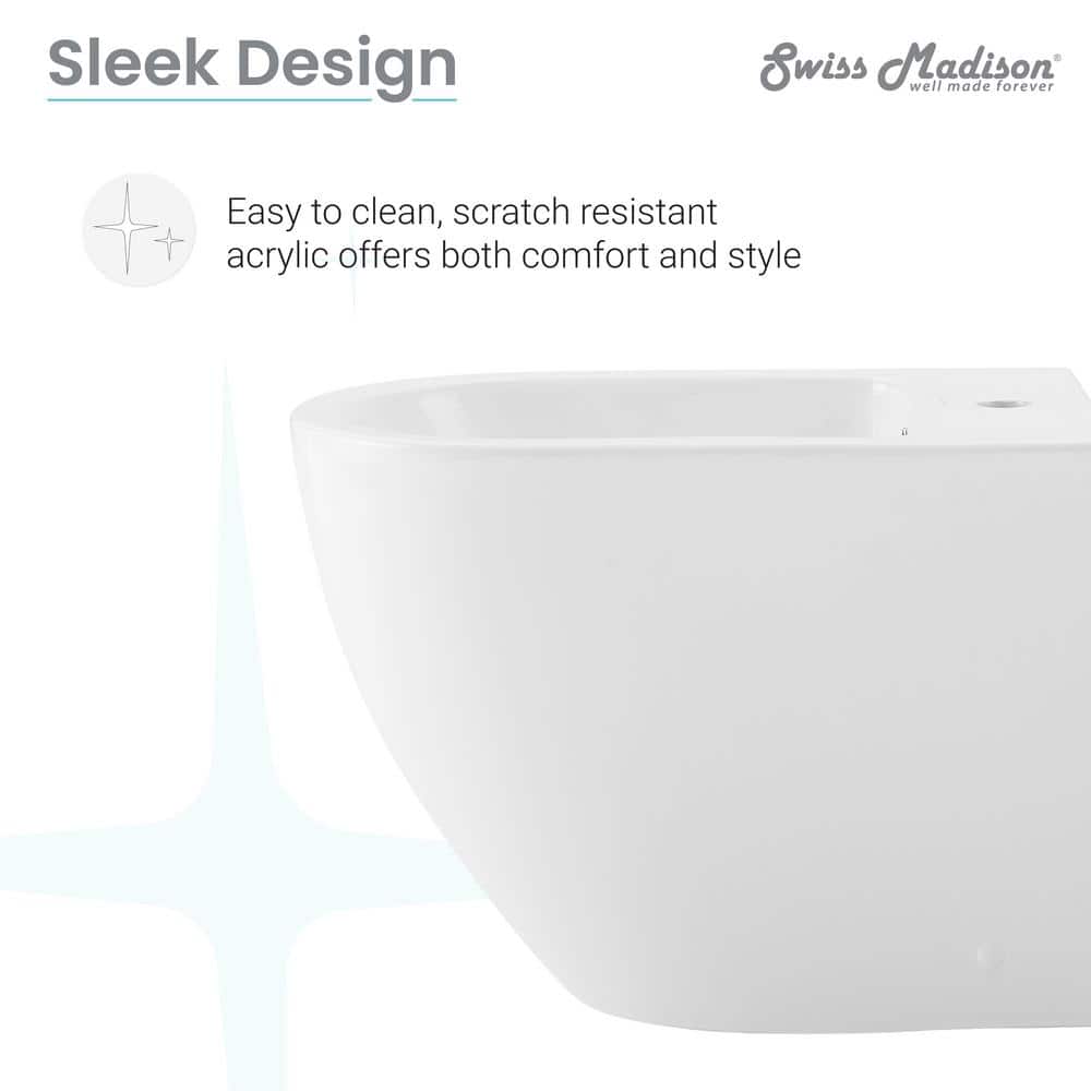 Swiss Madison St. Tropez Elongated Bidet in White - Sleek and Modern Ceramic Bathroom Fixture