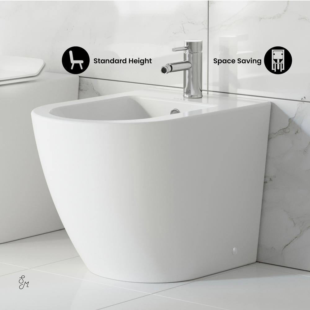 Swiss Madison St. Tropez Elongated Bidet in White - Sleek and Modern Ceramic Bathroom Fixture
