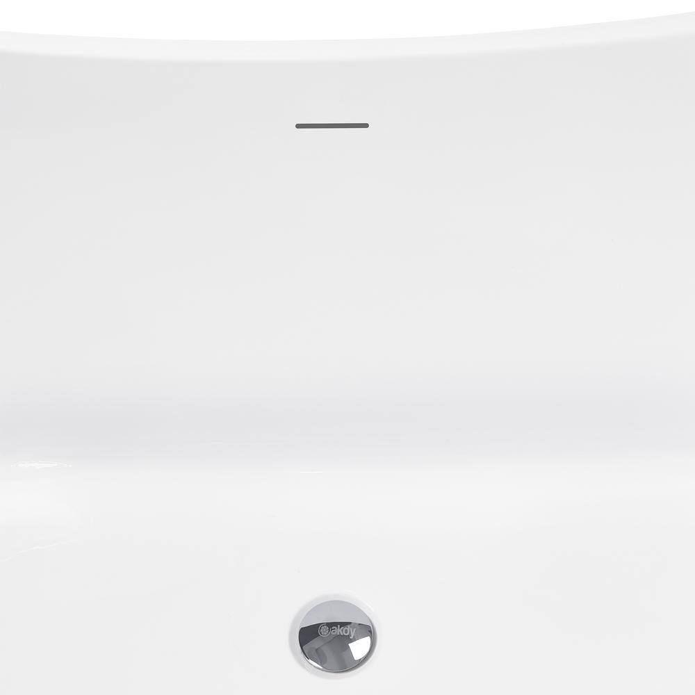 AKDY Freestanding 54 in. Fiberglass Double Slipper Flatbottom Modern Stand Alone Non-Whirlpool Bathtub in Matte Black