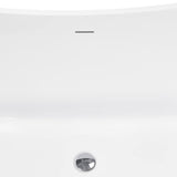 AKDY Freestanding 54 in. Fiberglass Double Slipper Flatbottom Modern Stand Alone Non-Whirlpool Bathtub in Matte Black