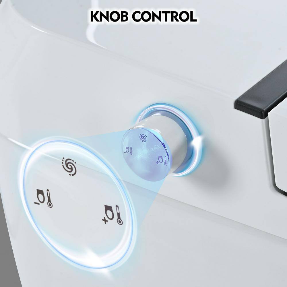 Elongated Smart Bidet Toilet with Heated Seat and Soft Close in White