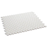 Daltile Finesse Glossy White 12 in. x 13 in. x 6.35 mm Porcelain Penny Round Mosaic Wall Tile (1.06 sq. ft. per piece)