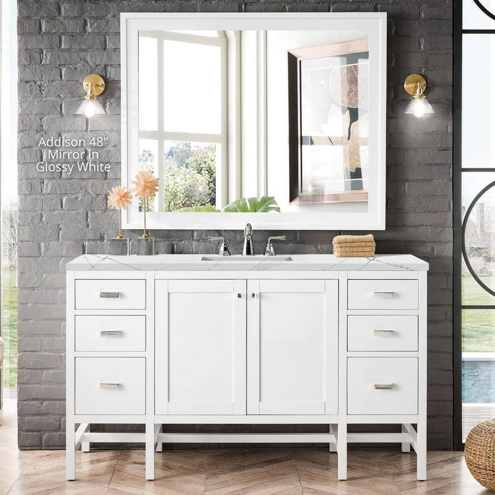 James Martin Vanities Addison 30" x 39" Glossy White Rectangular Vanity Mirror