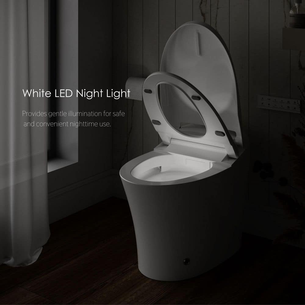 Streamline Tankless Elongated Smart Bidet Toilet in White with UV Sterilizer & Heated Seat