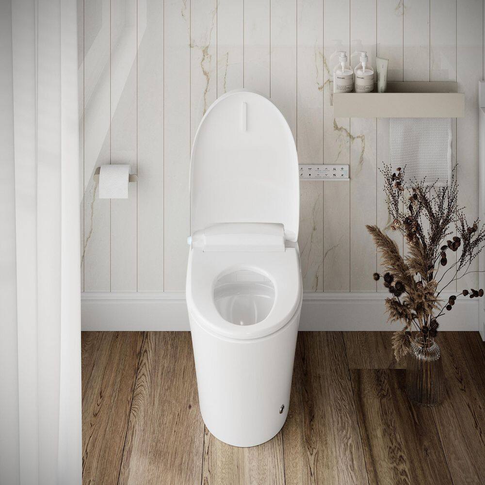Streamline Tankless Elongated Smart Bidet Toilet in White with UV Sterilizer & Heated Seat