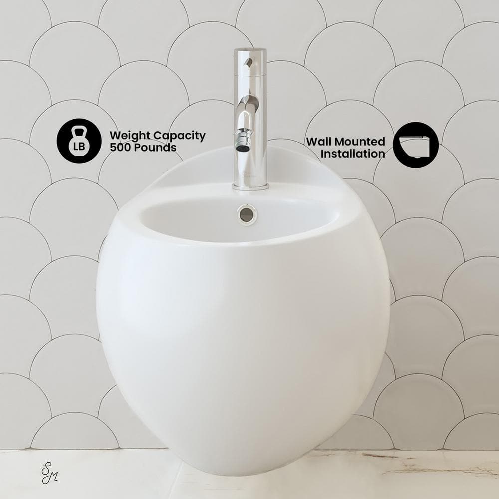 Swiss Madison Plaisir Wall-Hung Elongated Bidet Bowl in Glossy White