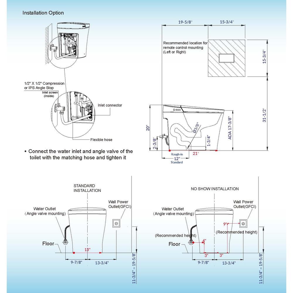 WOODBRIDGE Victoria Intelligent Elongated Smart Toilet with Auto Flush & Foot Sensor