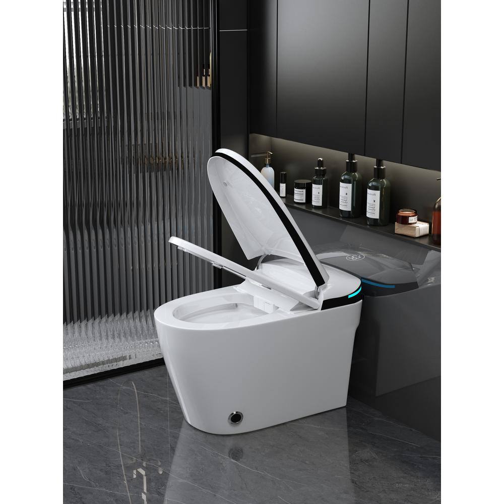YSQCAR Elongated 1.28 GPF Smart Bidet Toilet with Heated Seat and Auto Functions