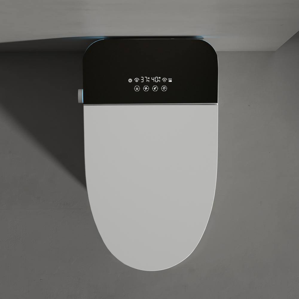 YSQCAR Elongated Smart Bidet Toilet with Auto Lid and Heated Seat in White - 1.28 GPF