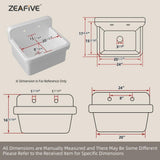 Zeafive High Back 10-Gallon Ceramic Wall Mount Utility Sink, 24x20x17 in.