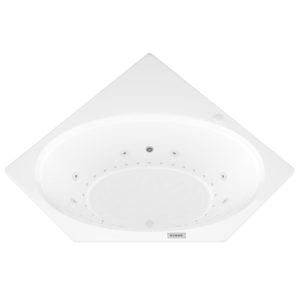 Universal Tubs Mali 5 ft. Acrylic Corner Drop-In Air and Whirlpool Bathtub in White, 60 x 60 in.