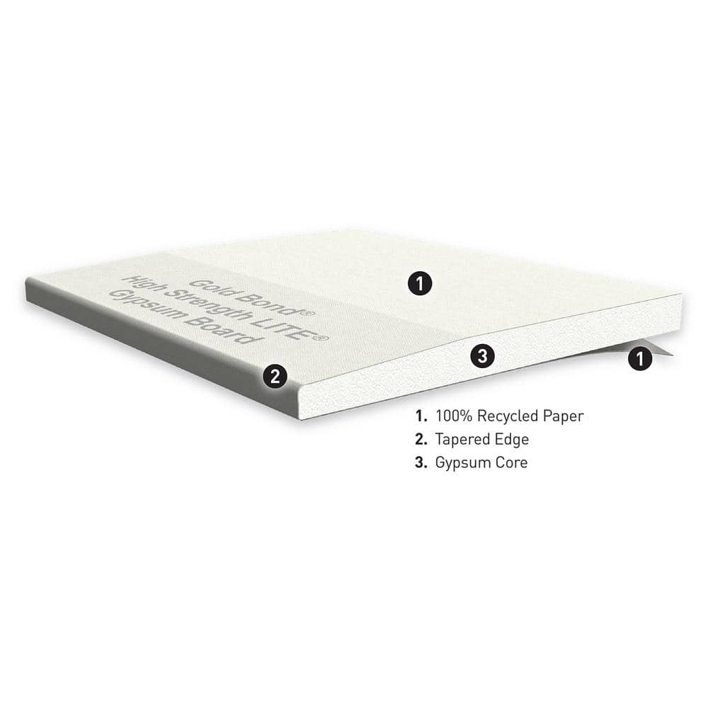 Gold Bond High Strength Lite 1/2 in. x 4 ft. x 10 ft. Lightweight Drywall Sheet